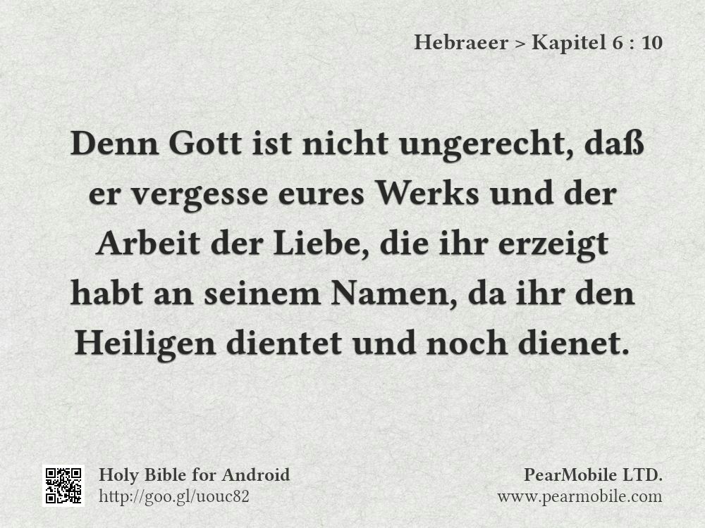 Hebraeer, Kapitel 6:10